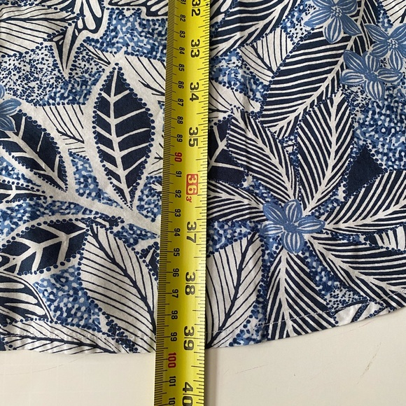 Liz Claiborne Womens Short Sleeve Shirt Button-down Dress Blue Tropical size M - Picture 6 of 9